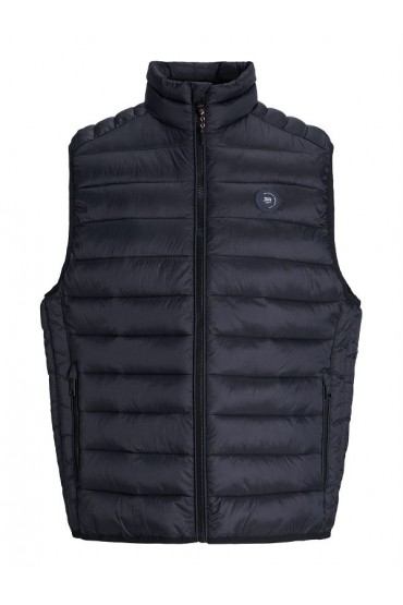JJEBRADLEY LIGHT BODYWARMER COLLAR NOOS - ΜΑΥΡΟ