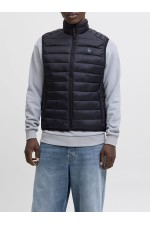 JJEBRADLEY LIGHT BODYWARMER COLLAR NOOS - ΜΑΥΡΟ