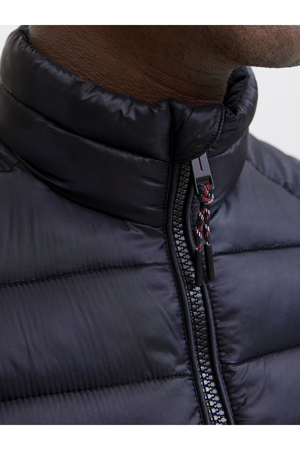 JJEBRADLEY LIGHT BODYWARMER COLLAR NOOS - ΜΑΥΡΟ