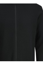 JCOSTANCE KNIT BADGE BADGE ZIP CARDIGAN - ΜΑΥΡΟ
