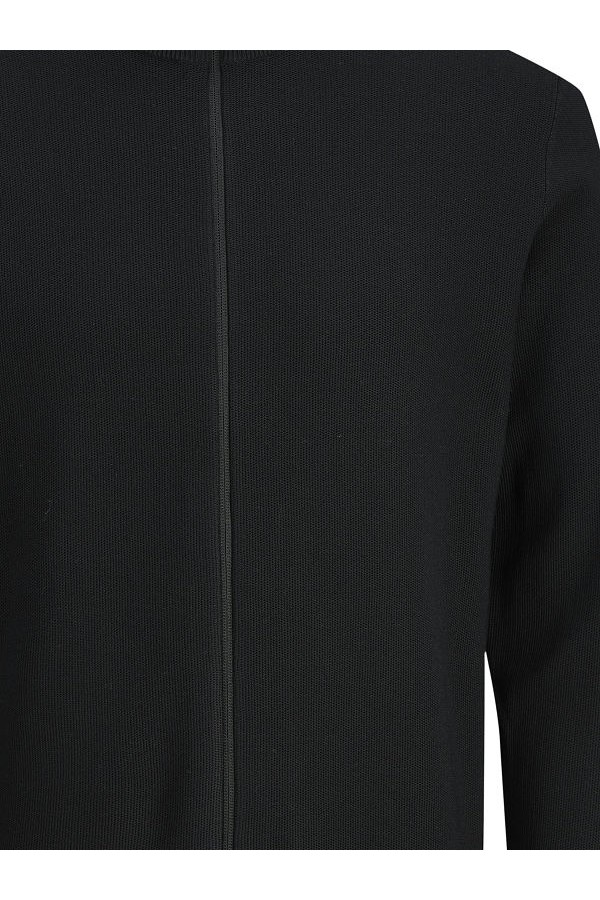 JCOSTANCE KNIT BADGE BADGE ZIP CARDIGAN - ΜΑΥΡΟ