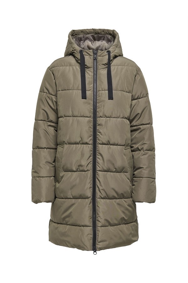 ONLCLAIR PUFFER HOOD COAT CC - ΧΑΚΙ