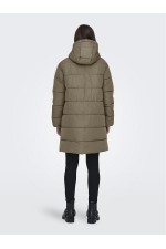 ONLCLAIR PUFFER HOOD COAT CC - ΧΑΚΙ
