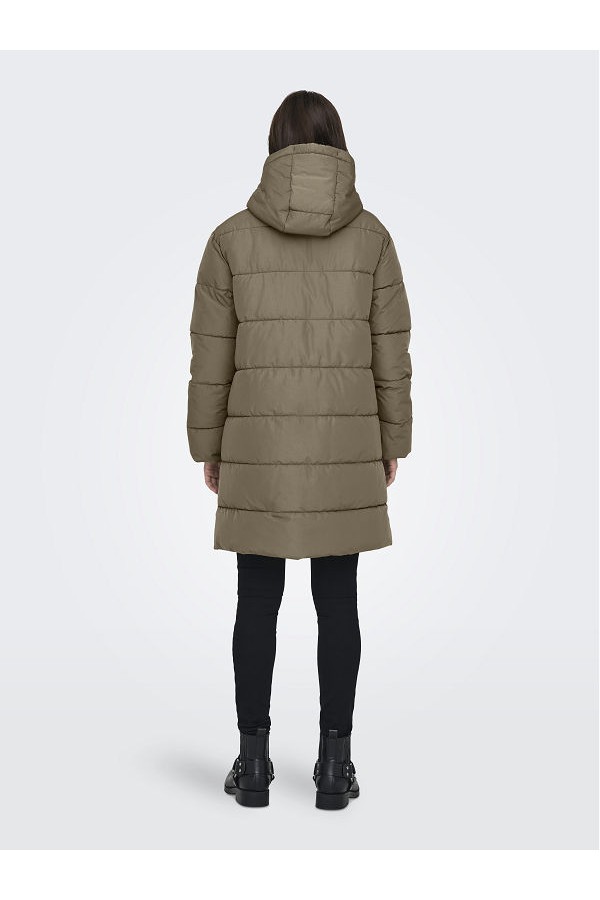 ONLCLAIR PUFFER HOOD COAT CC - ΧΑΚΙ