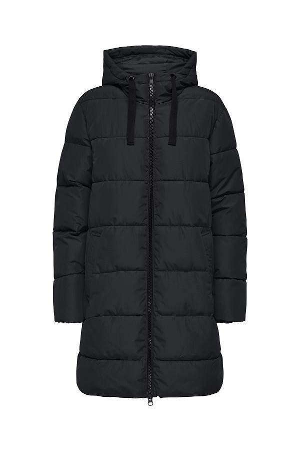 ONLCLAIR PUFFER HOOD COAT CC - ΜΑΥΡΟ