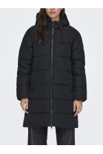 ONLCLAIR PUFFER HOOD COAT CC - ΜΑΥΡΟ