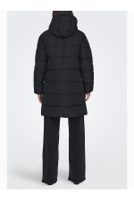 ONLCLAIR PUFFER HOOD COAT CC - ΜΑΥΡΟ