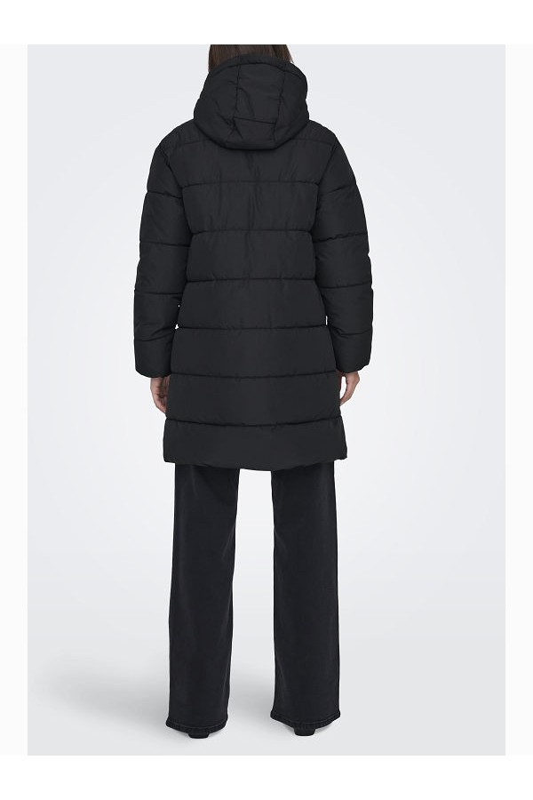 ONLCLAIR PUFFER HOOD COAT CC - ΜΑΥΡΟ