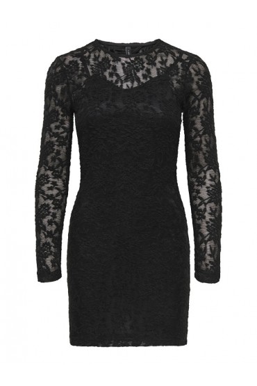 ONLBLAISE L/S O-NECK DRESS JRS NC - ΜΑΥΡΟ