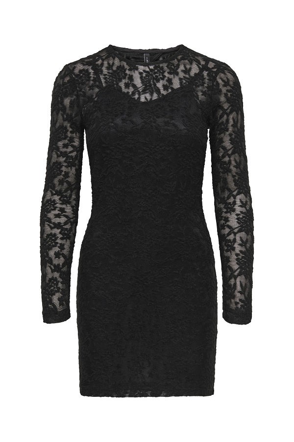 ONLBLAISE L/S O-NECK DRESS JRS NC - ΜΑΥΡΟ