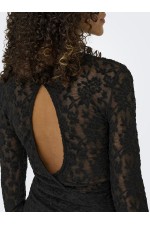 ONLBLAISE L/S O-NECK DRESS JRS NC - ΜΑΥΡΟ