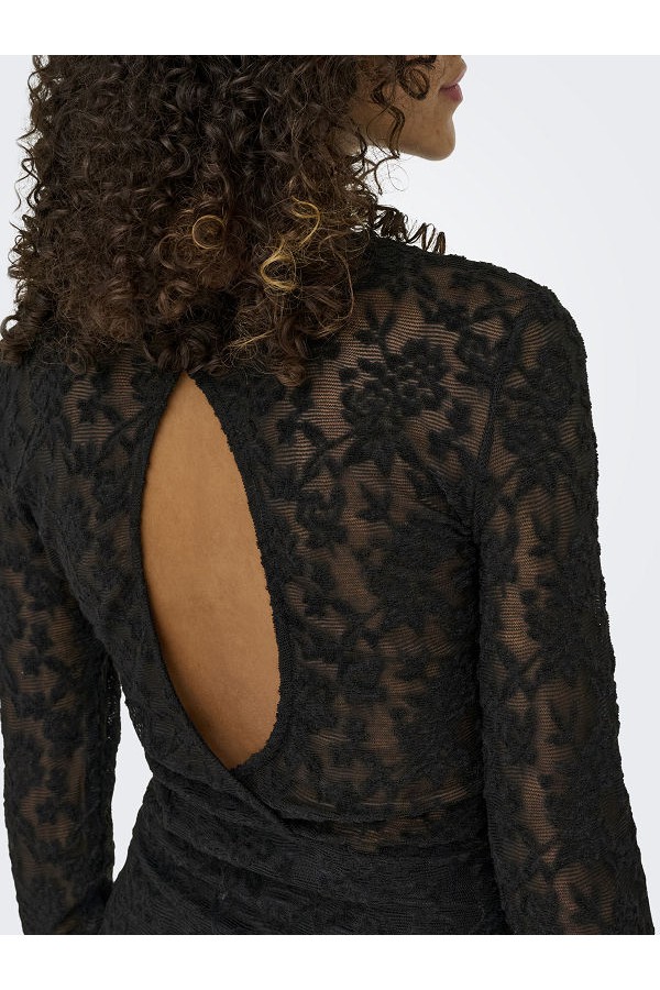 ONLBLAISE L/S O-NECK DRESS JRS NC - ΜΑΥΡΟ