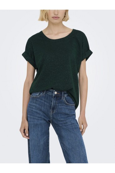 ONLMOSTER GLITTER S/S TOP NOOS JRS - ΠΡΑΣΙΝΟ