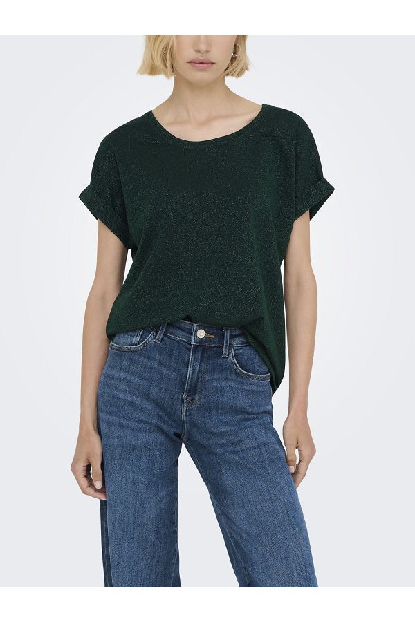 ONLMOSTER GLITTER S/S TOP NOOS JRS - ΠΡΑΣΙΝΟ