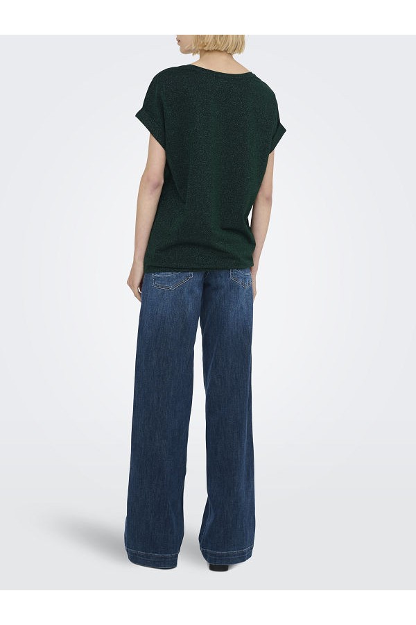 ONLMOSTER GLITTER S/S TOP NOOS JRS - ΠΡΑΣΙΝΟ