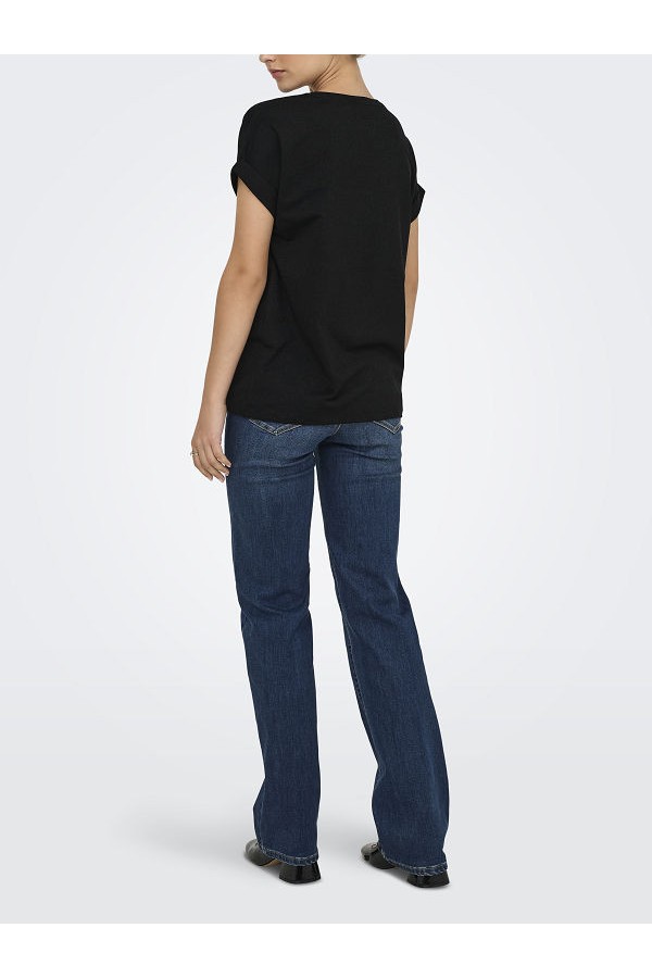 ONLMOSTER GLITTER S/S TOP NOOS JRS - ΜΑΥΡΟ
