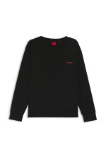 HUGO ID LS-SHIRT - ΜΑΥΡΟ