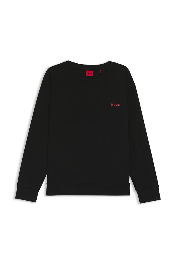 HUGO ID LS-SHIRT - ΜΑΥΡΟ