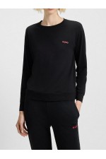 HUGO ID LS-SHIRT - ΜΑΥΡΟ
