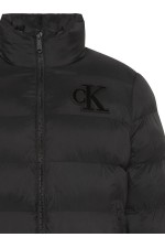 CALVIN KLEIN LS NYLON MONOGRAM PUFFER JKT - ΜΑΥΡΟ