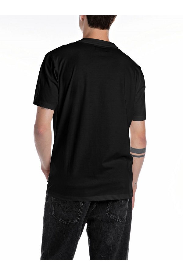 REPLAY T-SHIRT MENS - ΜΑΥΡΟ