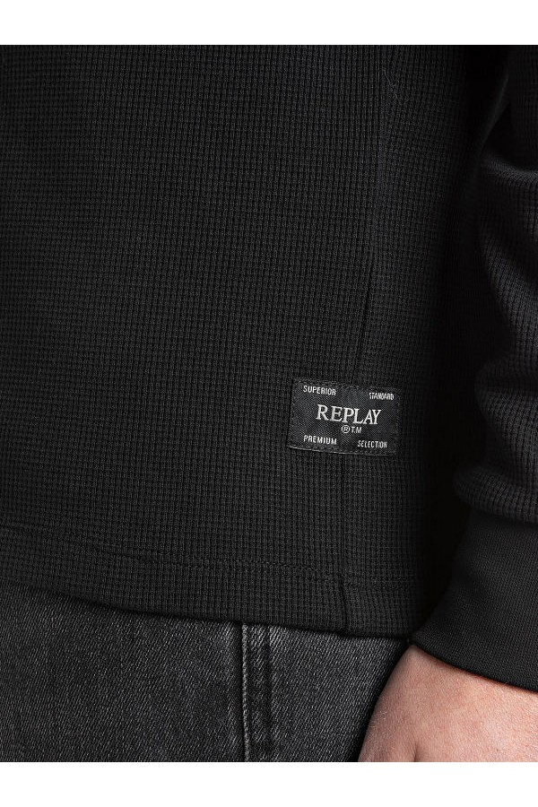 REPLAY T-SHIRT MENS - ΜΑΥΡΟ