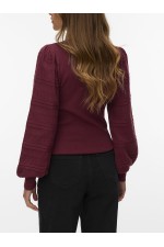 VMNEWLIMONE LS HIGHNECK PULLOVER BOO - ΚΟΚΚΙΝΟ