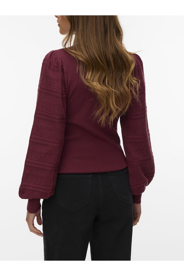 VMNEWLIMONE LS HIGHNECK PULLOVER BOO - ΚΟΚΚΙΝΟ