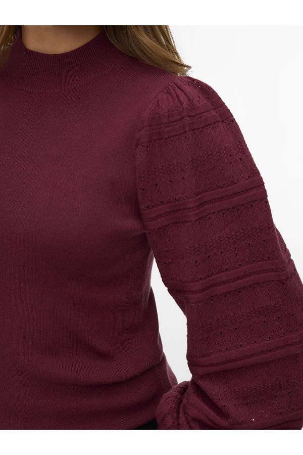 VMNEWLIMONE LS HIGHNECK PULLOVER BOO - ΚΟΚΚΙΝΟ