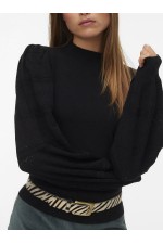 VMNEWLIMONE LS HIGHNECK PULLOVER BOO - ΜΑΥΡΟ