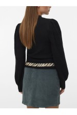 VMNEWLIMONE LS HIGHNECK PULLOVER BOO - ΜΑΥΡΟ