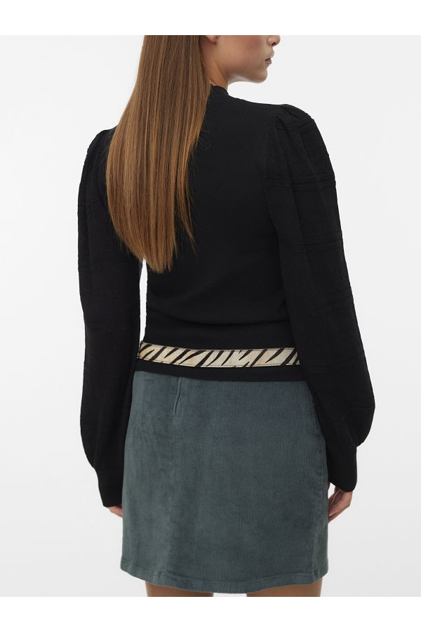VMNEWLIMONE LS HIGHNECK PULLOVER BOO - ΜΑΥΡΟ