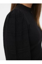 VMNEWLIMONE LS HIGHNECK PULLOVER BOO - ΜΑΥΡΟ