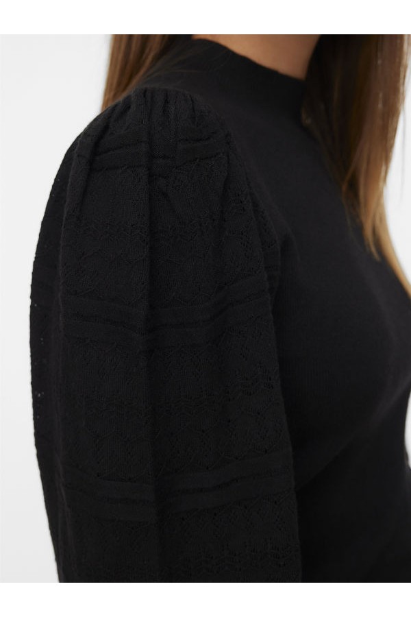 VMNEWLIMONE LS HIGHNECK PULLOVER BOO - ΜΑΥΡΟ