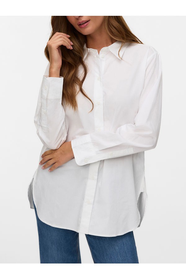 VMELINA LS SHIRT WVN NOOS - ΛΕΥΚΟ