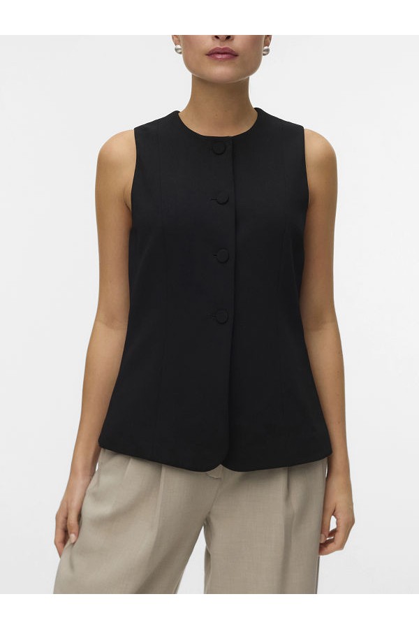 VMBERLIN SL WAISTCOAT NOOS - ΜΑΥΡΟ