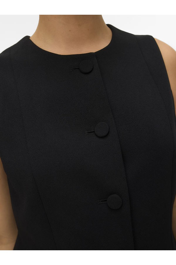 VMBERLIN SL WAISTCOAT NOOS - ΜΑΥΡΟ