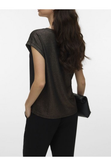VMNELENA LX S/S V-NECK TOP JRS BTQ - ΚΑΦΕ