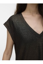 VMNELENA LX S/S V-NECK TOP JRS BTQ - ΚΑΦΕ