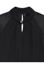 VMMOLLY DETAIL LS TOP WVN PA - ΜΑΥΡΟ