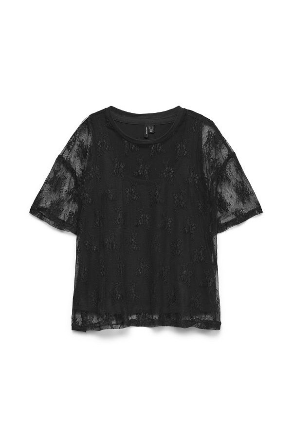 VMNIKITA S/S O-NECK TOP JRS BTQ FR - ΜΑΥΡΟ