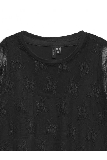 VMNIKITA S/S O-NECK TOP JRS BTQ FR - ΜΑΥΡΟ