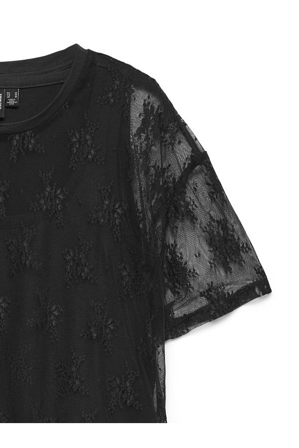 VMNIKITA S/S O-NECK TOP JRS BTQ FR - ΜΑΥΡΟ