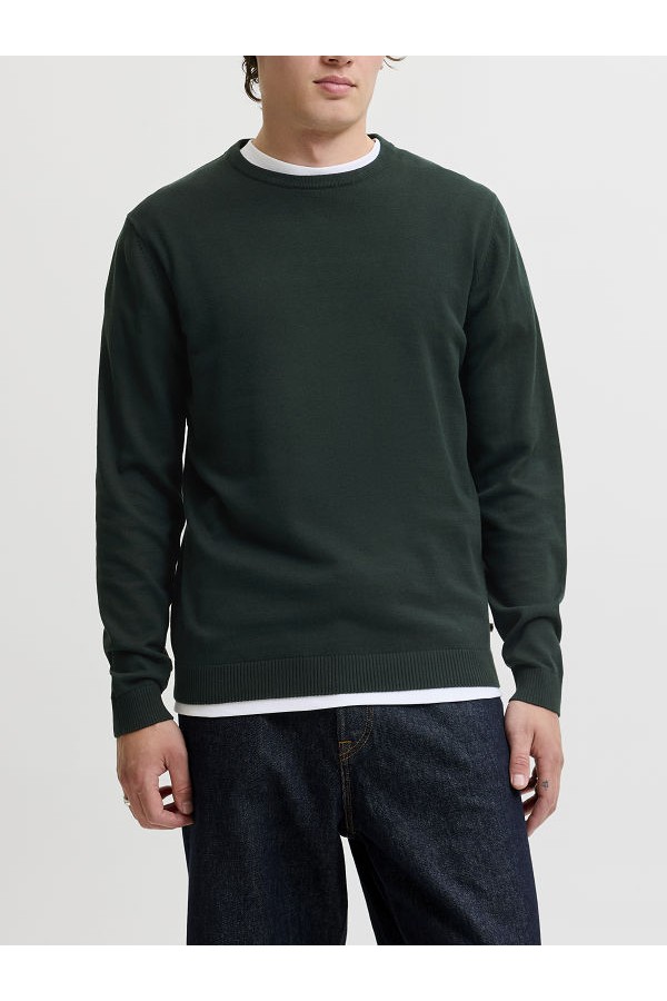 JJEBASIC KNIT CREW NECK NOOS - ΠΡΑΣΙΝΟ