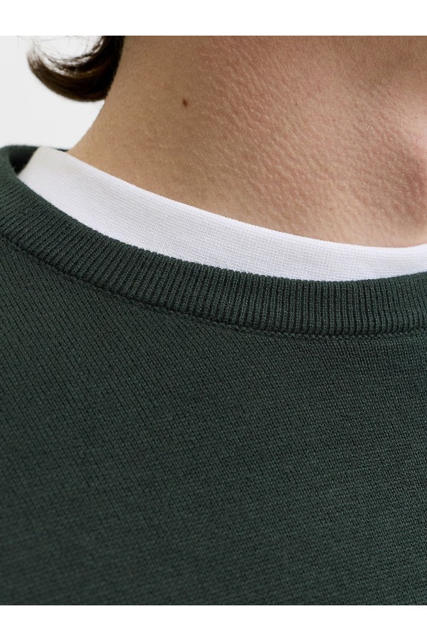 JJEBASIC KNIT CREW NECK NOOS - ΠΡΑΣΙΝΟ