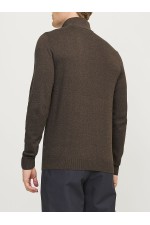 JJEEMIL KNIT HALF ZIP NOOS - ΚΑΦΕ