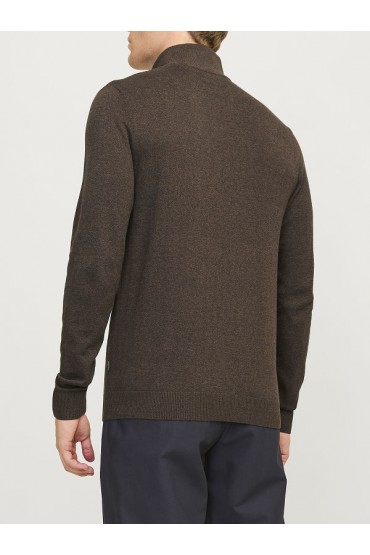 JJEEMIL KNIT HALF ZIP NOOS - ΚΑΦΕ