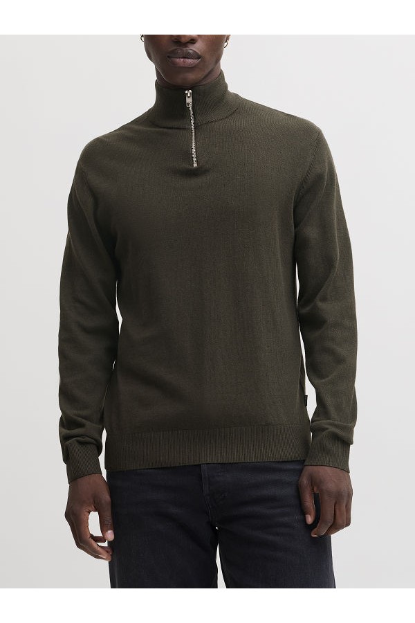JJEEMIL KNIT HALF ZIP NOOS - ΠΡΑΣΙΝΟ
