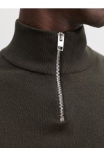JJEEMIL KNIT HALF ZIP NOOS - ΠΡΑΣΙΝΟ