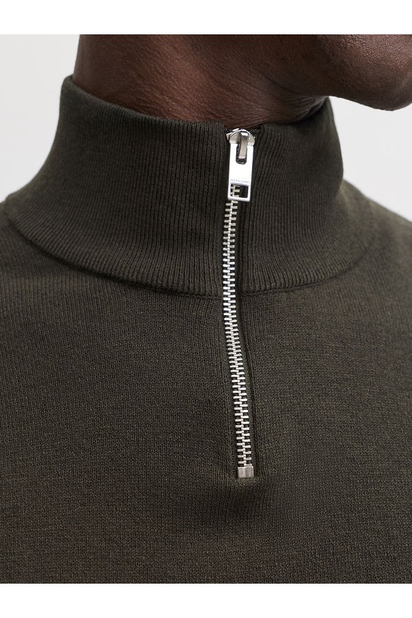 JJEEMIL KNIT HALF ZIP NOOS - ΠΡΑΣΙΝΟ